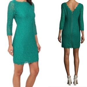 Elegant Adrianna Pappel  Teal Lace Dress